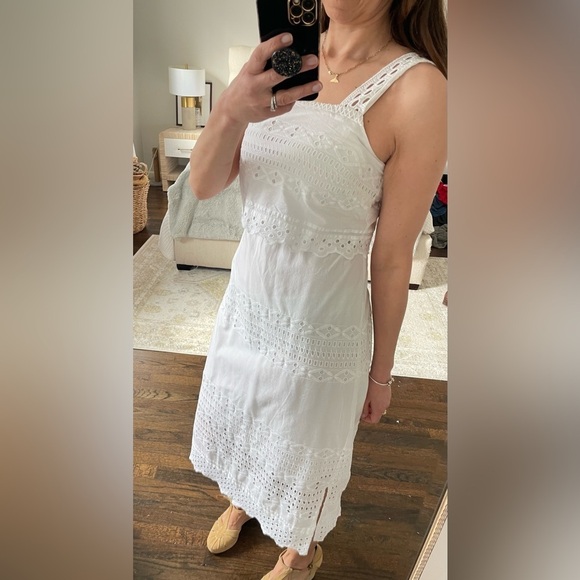 J. Crew White Eyelet Midi Dress - Picture 3 of 11